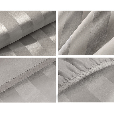 King Size 4 Piece Bedsheet Set - Grey - Free Shipping
