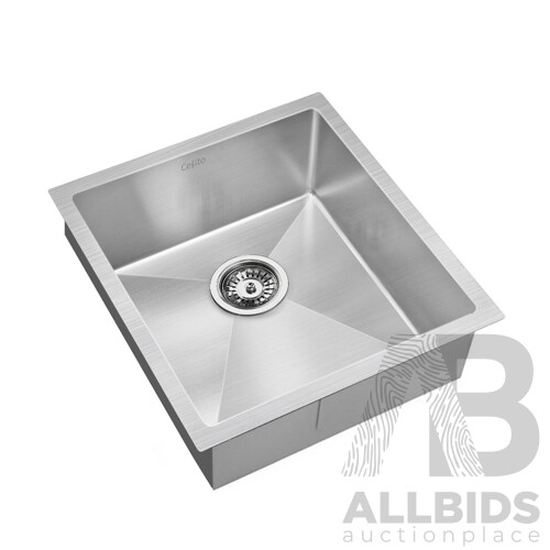 Cefito 440x450mm Stainless Steel Kitchen Laundry Sink Single Bowl Nano Silver - Brand New - Free Shipping