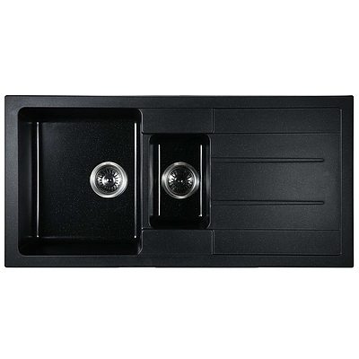 1000 x 500mm Granite Double Sink - Black - Brand New - Free Shipping