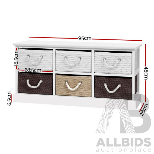 Storage Bench Shoe Organiser 6 Drawers Chest Cabinet Rack Box Shelf Stool