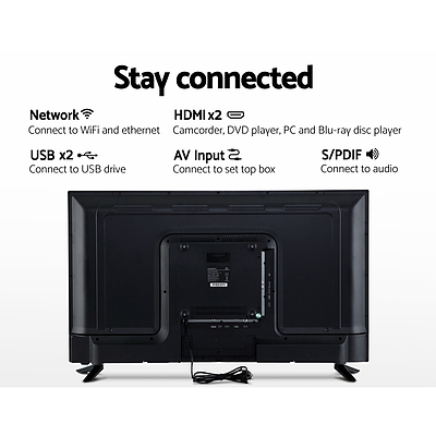40 Inch Smart LED TV 2K Full HD LCD Slim Screen Black