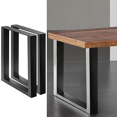2x Coffee Dining Steel Table Legs Industrial Vintage Bench Metal Box Shape 710MM