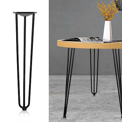 4x Hairpin Legs Coffee Dinner Table Steel Industrial Desk Bench 3 Rod Black 73CM - Brand New - Free Shipping