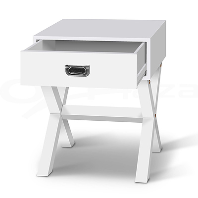 White Timber Bedside Side Table - RRP: $298.17 - Free Shipping