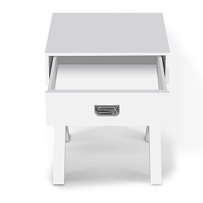 White Timber Bedside Side Table - RRP: $298.17 - Free Shipping