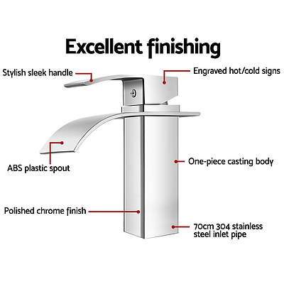 Mixer Tap Bathroom Taps Faucet Basin Sink Vanity Brass Chrome WELS Silver