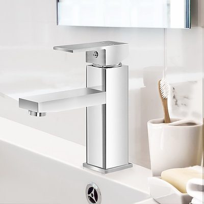 Basin Mixer Tap Faucet Bathroom Vanity Counter Top WELS Standard Brass Silver