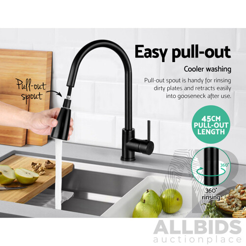 Cefito Pull-out Mixer Faucet Tap - Black - Free Shipping