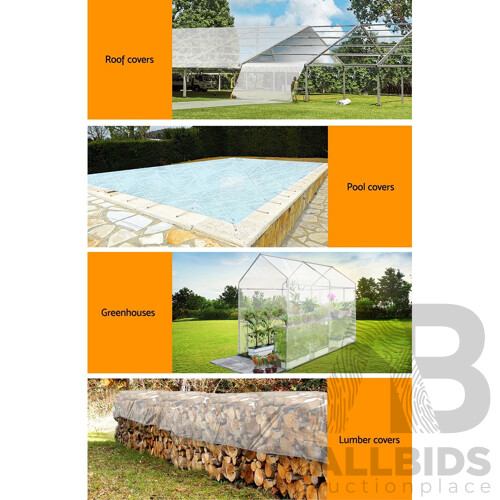 4x6m Tarp Camping Tarps Poly Tarpaulin Heavy Duty Cover 135gsm Clear - Brand New - Free Shipping