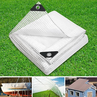 4x6m Tarp Camping Tarps Poly Tarpaulin Heavy Duty Cover 135gsm Clear - Brand New - Free Shipping