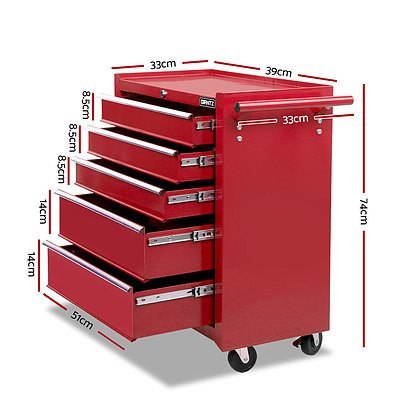 14 Drawers Toolbox Chest Cabinet Mechanic Trolley Garage Tool Storage Box - Brand New - Free Shipping