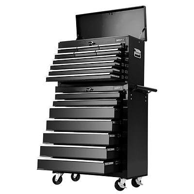 17 Drawers Tool Box Trolley Chest Cabinet Cart Garage Mechanic Toolbox Black - Brand New - Free Shipping