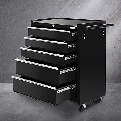 5 Drawer Mechanic Tool Box Storage Trolley - Black - Brand New - Free Shipping