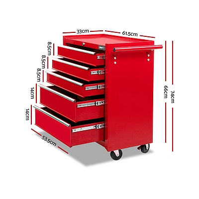 5 Drawer Mechanic Tool Box Storage Trolley - Red - Brand New - Free Shipping