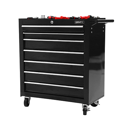 Tool Chest and Trolley Box Cabinet 7 Drawers Cart Garage Storage Black - Brand New - Free Shipping