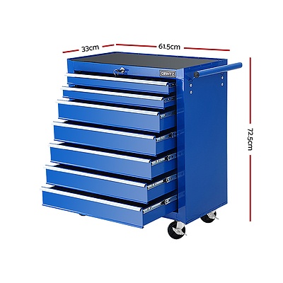 Tool Chest and Trolley Box Cabinet 7 Drawers Cart Garage Storage Blue - Brand New - Free Shipping