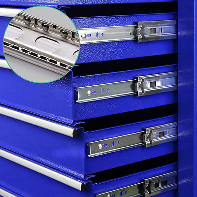 9 Drawer Mechanic Tool Box Storage Chest - Blue - Free Shipping