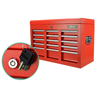 9 Drawers Toolbox Storage Chest Cabinet - Red - Free Shipping
