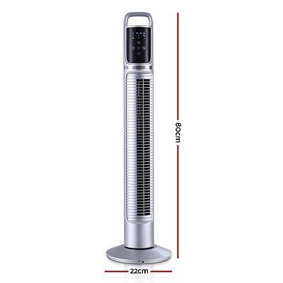 80cm 32 Tower Fan Bladeless Fans Oscillating with Remote Timer Silver