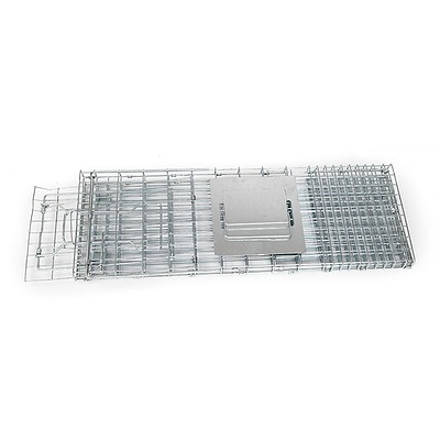 Humane Animal Trap Cage 94 x 34 x 36cm  - Silver - Brand New - Free Shipping
