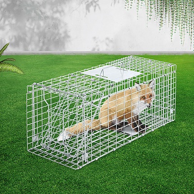 94 x 34 x 36cm Humane Animal Trap Cage - Silver - Brand New - Free Shipping