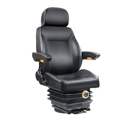 Adjustbale Armrest Headrest Forklift Tractor Seat with Suspension - Black - Free Shipping