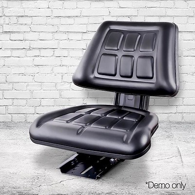 PU Leather Universal Tractor Seat Truck Adjustable Base - Black - Brand New - Free Shipping