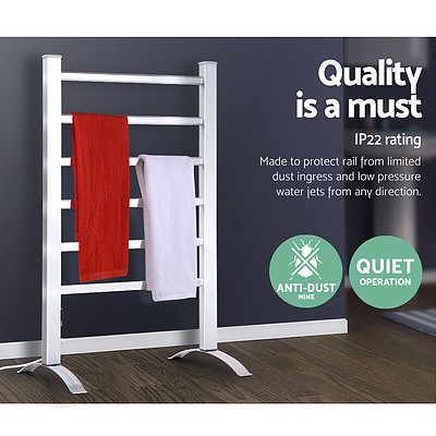 6 Rung Electric Heated Towel Rail - Free Shipping