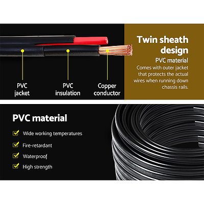 Twin Core Wire Electrical Automotive Cable 2 Sheath 450V3MM 30M - Brand New - Free Shipping