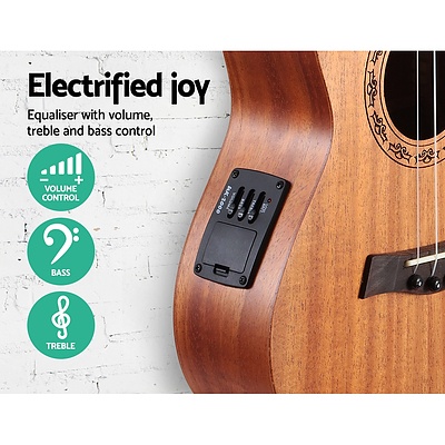 23 Inch Concert Ukulele Electric Mahogany Ukeleles Uke Hawaii Guitar with EQ - Brand New - Free Shipping
