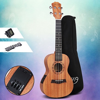 23 Inch Concert Ukulele Electric Mahogany Ukeleles Uke Hawaii Guitar with EQ - Brand New - Free Shipping