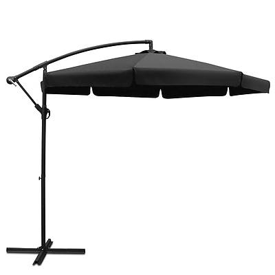 Instahut 3M Outdoor Umbrella - Black - Free Shipping