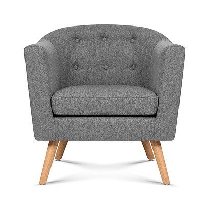 Fabric Dining Armchair - Grey - Free Shipping