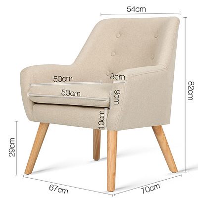 Fabric Dining Armchair - Beige - Free Shipping