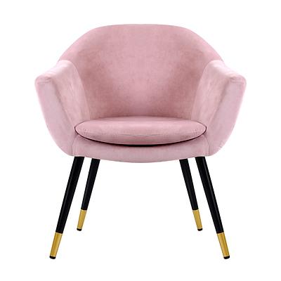 Armchair Lounge Chair Accent Armchairs Retro Single Sofa Velvet Pink Seat - Brand New - Free Shipping