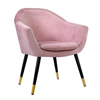 Armchair Lounge Chair Accent Armchairs Retro Single Sofa Velvet Pink Seat - Brand New - Free Shipping