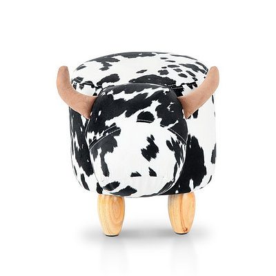 Kids Ottoman Foot Stool Toy Cow Chair Animal Foot Rest Fabric Seat White - Brand New - Free Shipping