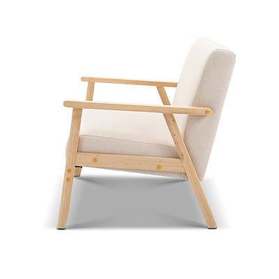 2 Seater Fabric Sofa Chair - Beige