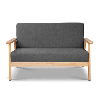 2 Seater Fabric Sofa Chair - Grey - Free Shipping