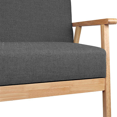 2 Seater Fabric Sofa Chair - Grey - Free Shipping