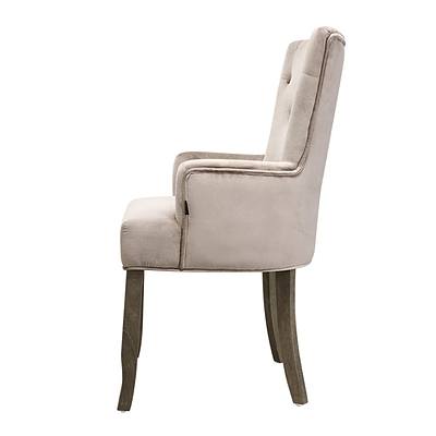 Dining Chairs French Provincial Chair Velvet Fabric Timber Retro Camel - Brand New - Free Shipping