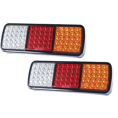 Pair LED Tail Stop Indicator Combination Lamp Submersible Light 12V Adr 75LED - Brand New