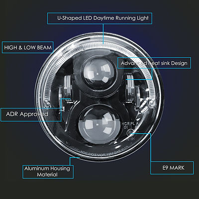 Pair 7Inch LED Headlights Halo 60W 40W Signal Drl For 97-16 Jeep Wrangler Jk - Brand New