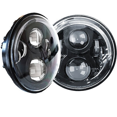Pair 7Inch LED Headlights Halo 60W 40W Signal Drl For 97-16 Jeep Wrangler Jk - Brand New