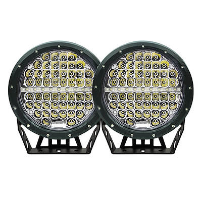 Pair 7inch 590w CREE Round LED Driving Lights Work Spotlights 12V 24V Black - Brand New