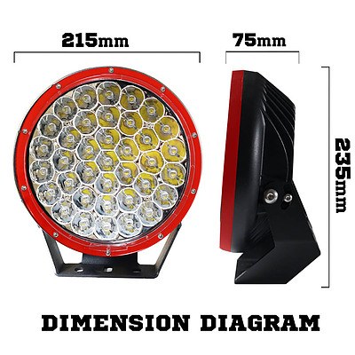 2X 9INCH 370W CREE LED DRIVING LIGHT RED - Brand New