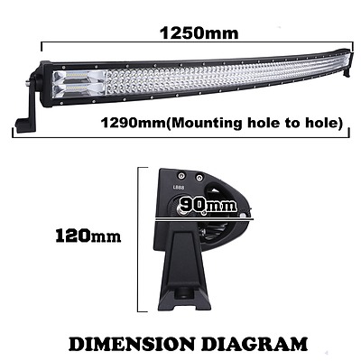50inch Curved Cree LED Light Bar Spot Flood Combo Beam Work Driving 4WD