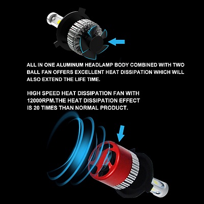 H4 180W 18000LM Philips LED Headlight KIT HIGH LOW Beam Replace Halogen Xenon - Brand New