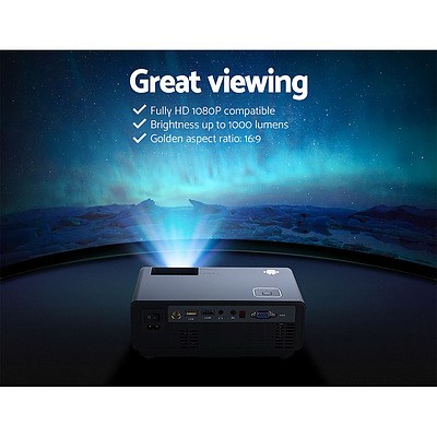 Mini Video Projector Wifi USB Portable 1000 Lumens HD 1080P Home Theater - Brand New - Free Shipping