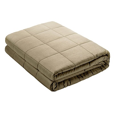 Cotton Weighted Blanket Heavy Gravity Deep Relax Sleep Adult 5KG Brown - Brand New - Free Shipping